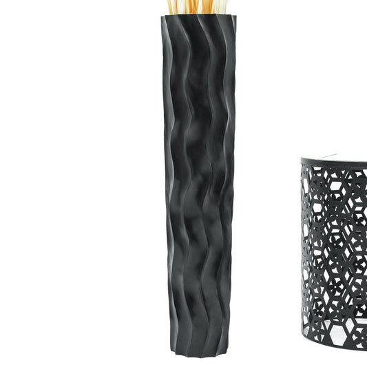 Large Mango Wood Floor Vase – Handcrafted Decorative Highlight from Thailand, 34 inches