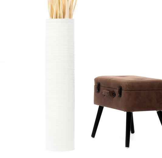 Large Mango Wood Floor Vase – Handcrafted Decorative Highlight from Thailand, 34 inches