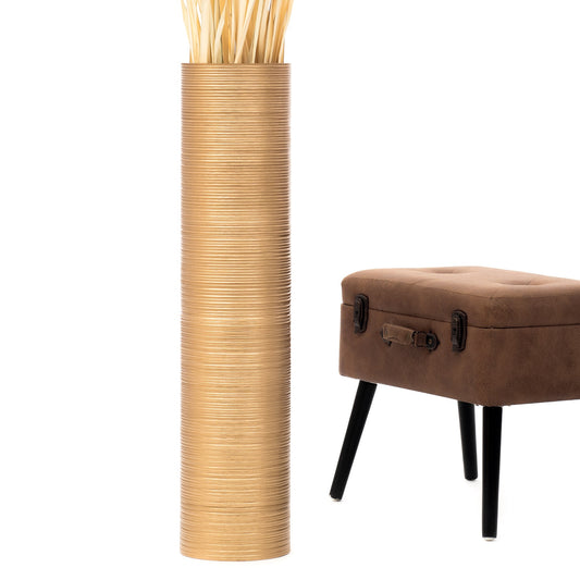 Large Mango Wood Floor Vase – Handcrafted Decorative Highlight from Thailand, 34 inches