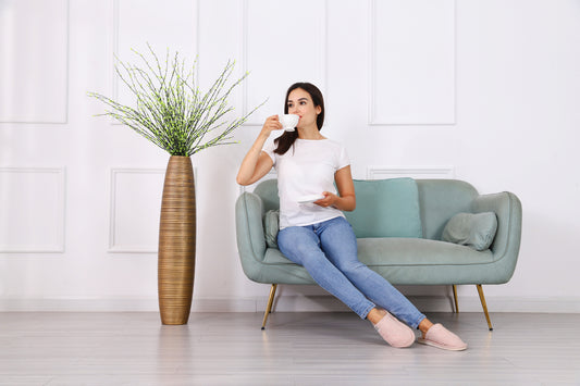 Large Resin Floor Vase – Stylish Waterproof Vase for Fresh & Dried Flowers, 34 inches