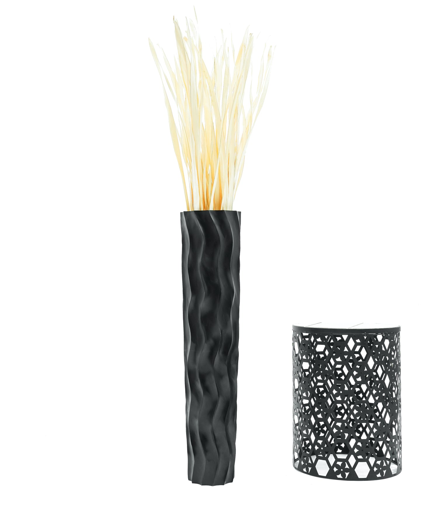 Large Mango Wood Floor Vase – Handcrafted Decorative Highlight from Thailand, 34 inches