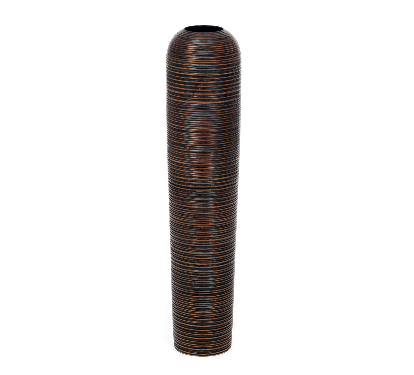 Large Mango Wood Floor Vase – Handcrafted Decorative Highlight from Thailand, 34 inches