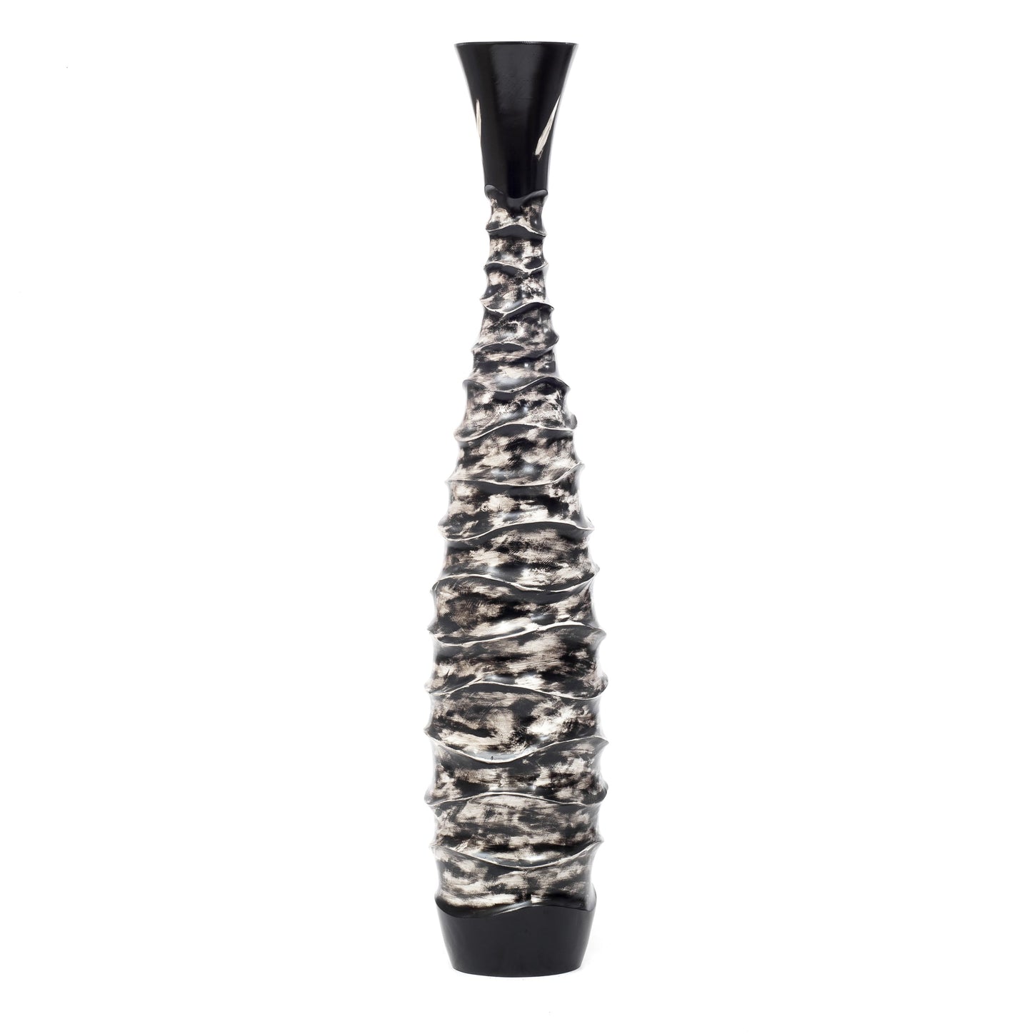 Large Mango Wood Floor Vase – Handcrafted Decorative Highlight from Thailand, 41 inches