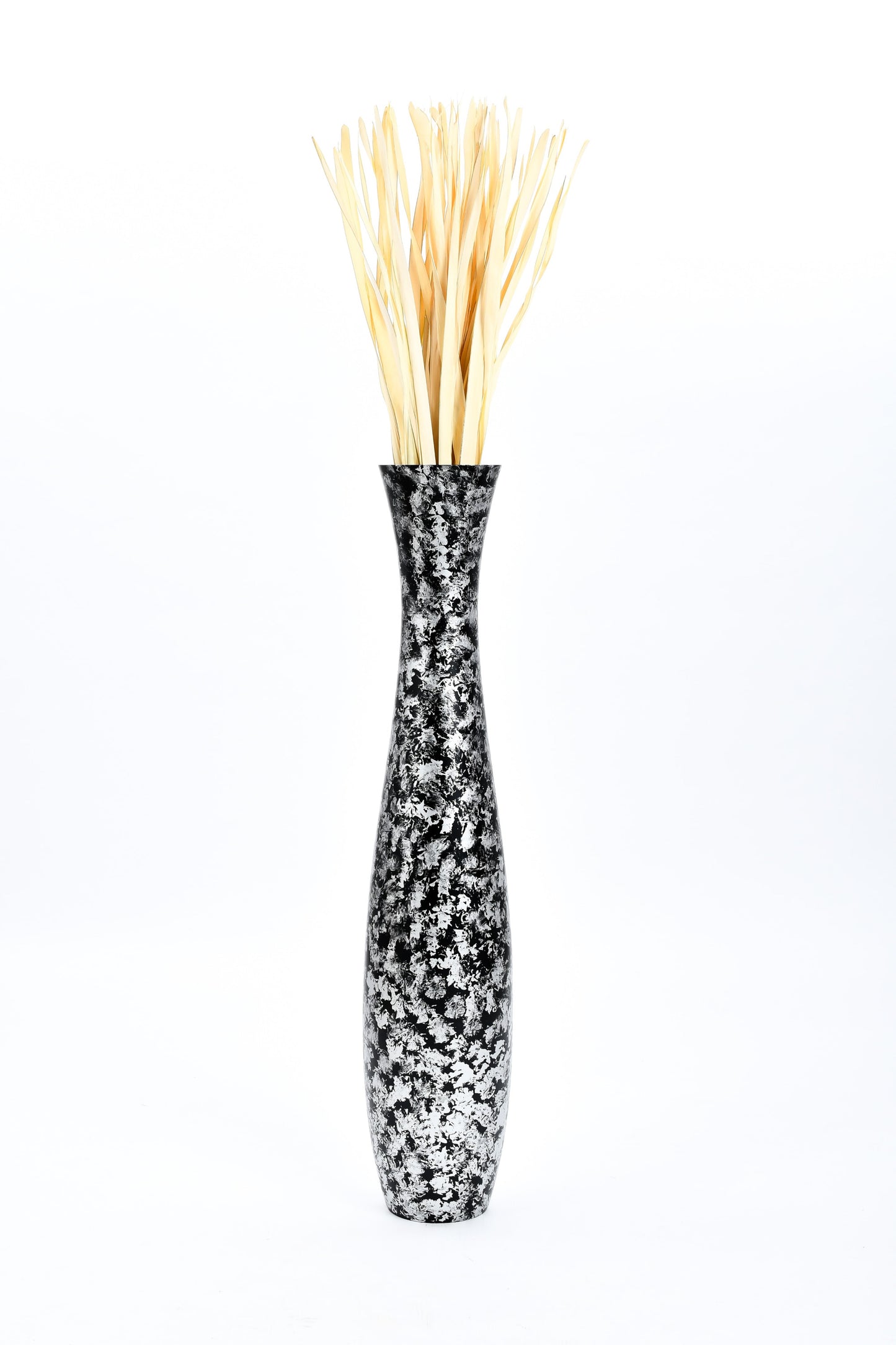 Large Mango Wood Floor Vase – Handcrafted Decorative Highlight from Thailand, 41 inches