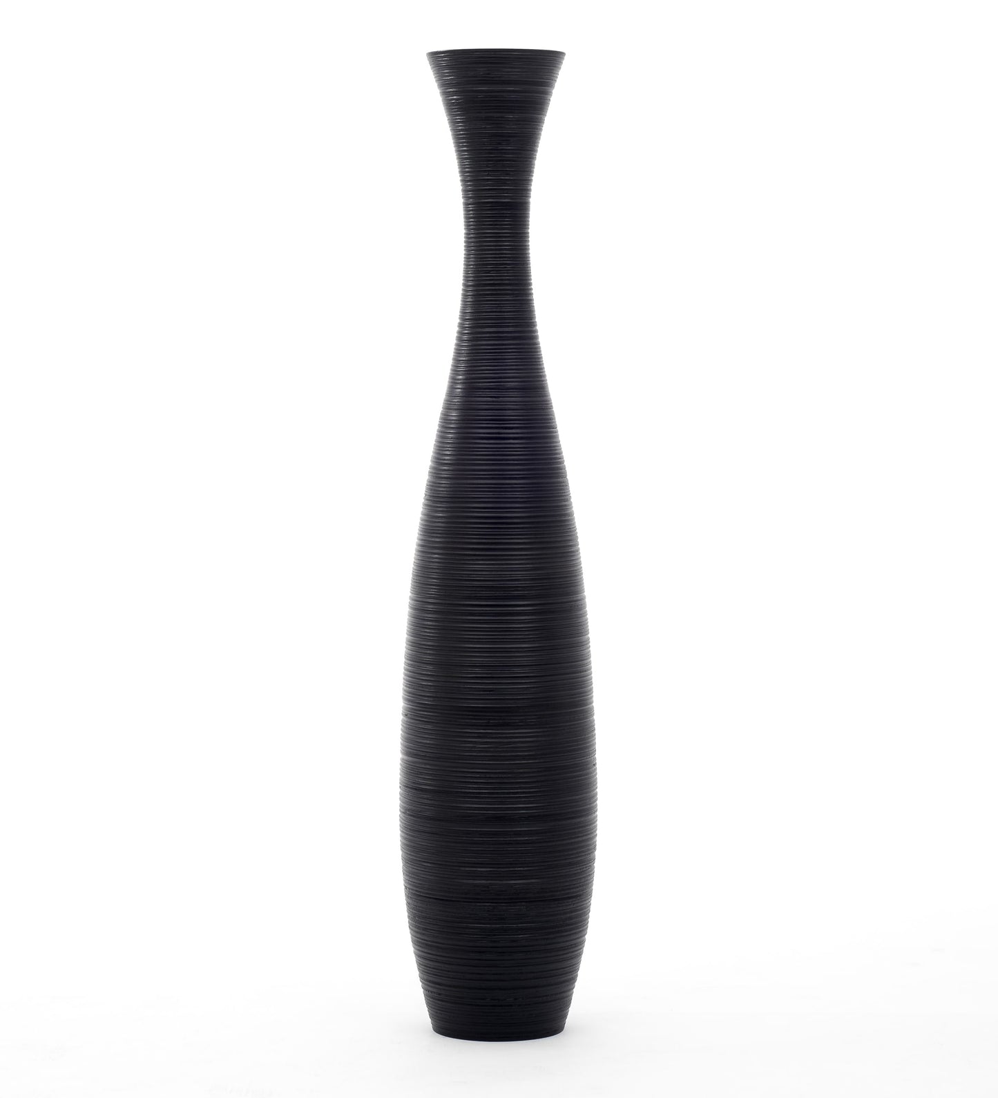 Large Mango Wood Floor Vase – Handcrafted Decorative Highlight from Thailand, 41 inches