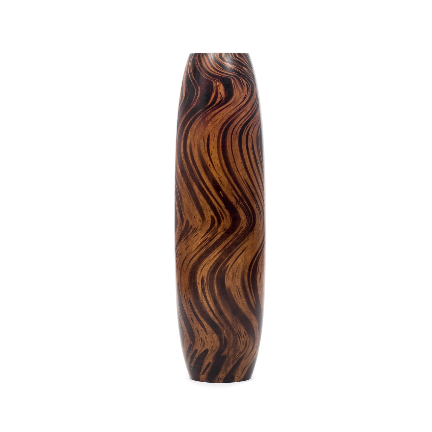 Large Mango Wood Floor Vase – Handcrafted Decorative Highlight from Thailand, 34 inches