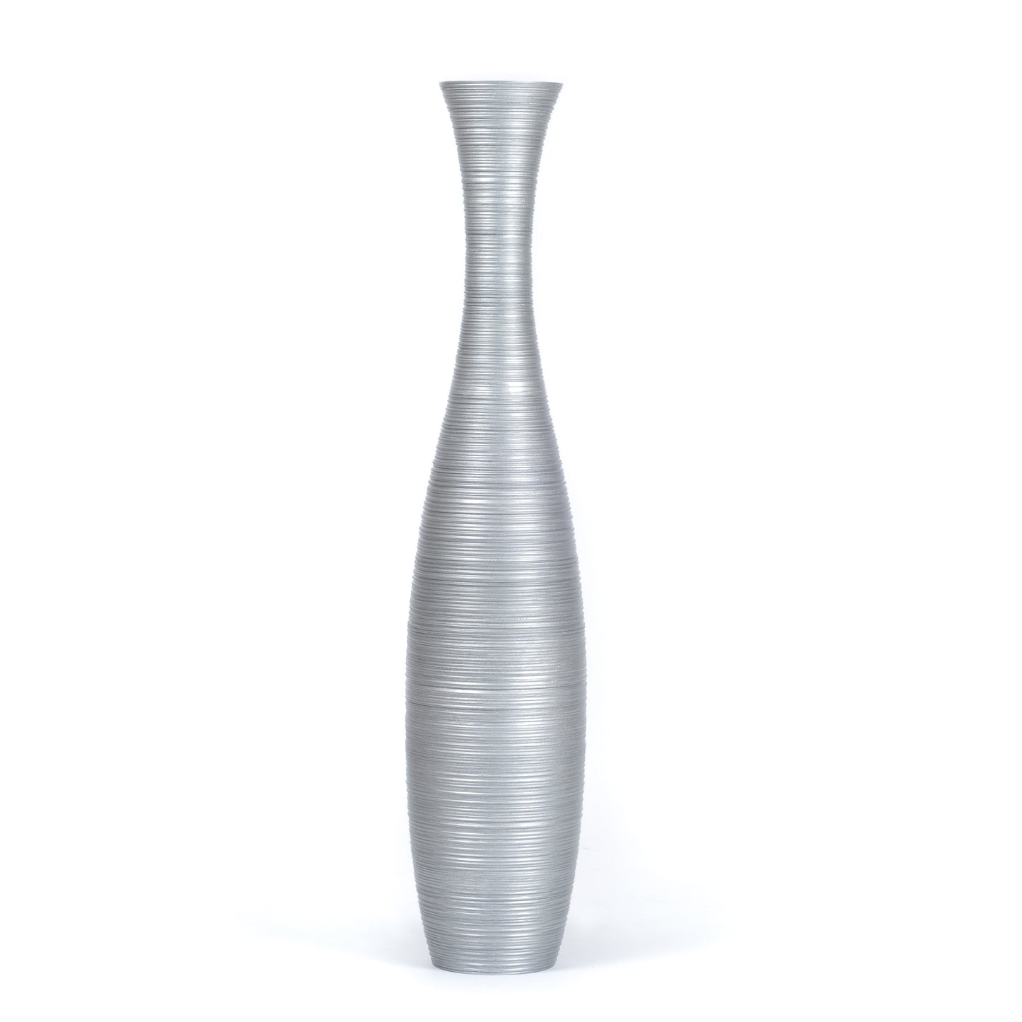 Large Mango Wood Floor Vase – Handcrafted Decorative Highlight from Thailand, 41 inches