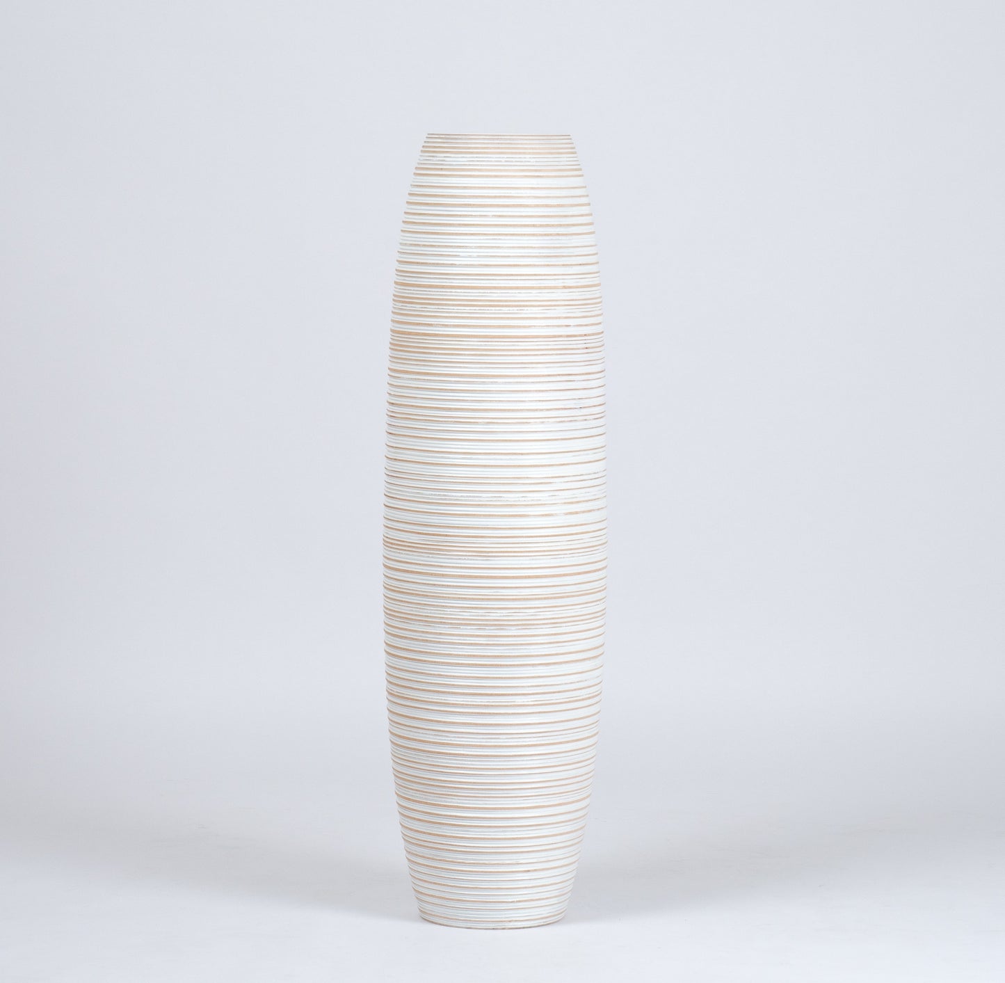 Large Mango Wood Floor Vase – Handcrafted Decorative Highlight from Thailand, 34 inches