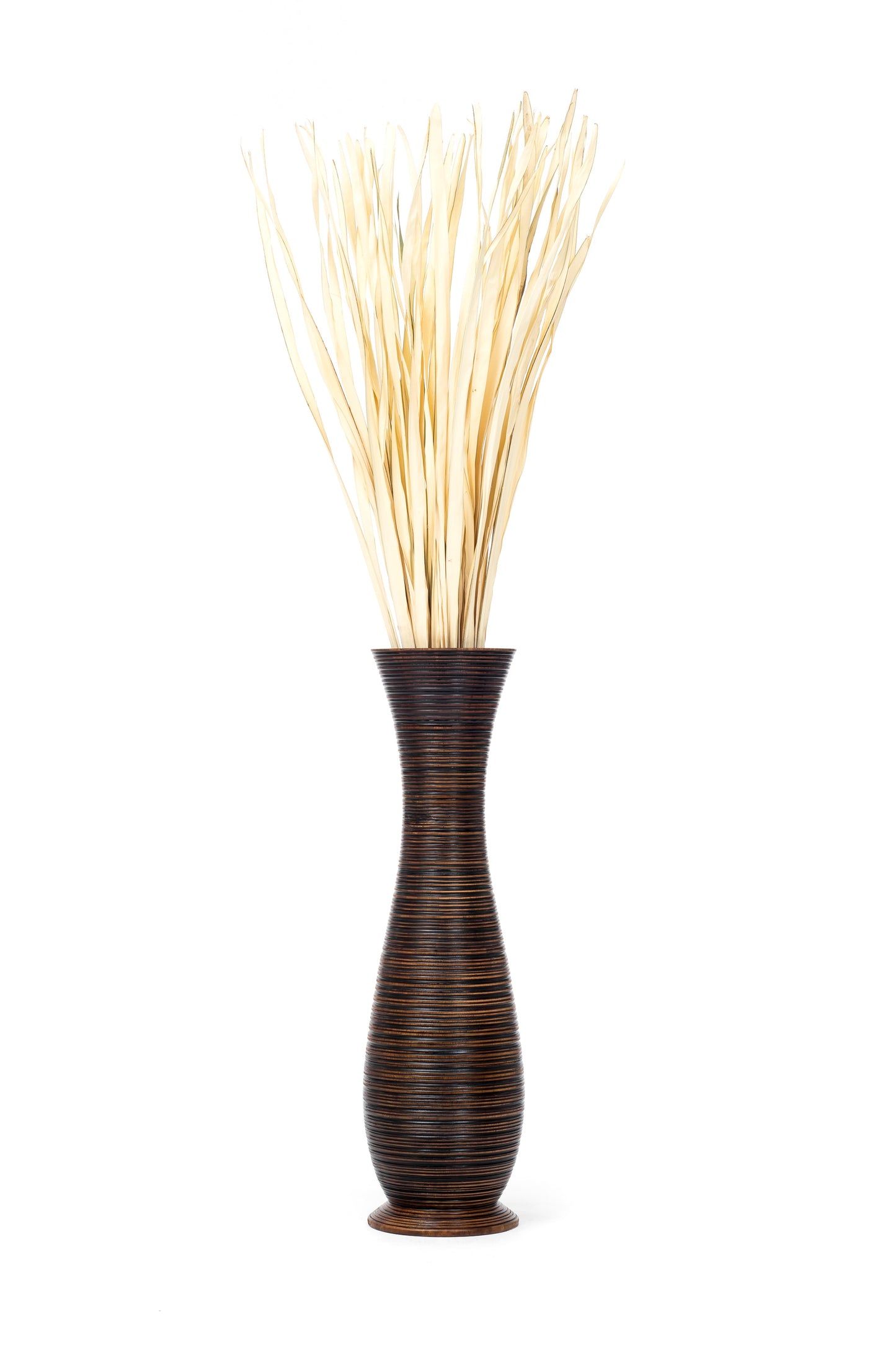Large Mango Wood Floor Vase – Handcrafted Decorative Highlight from Thailand, 34 inches