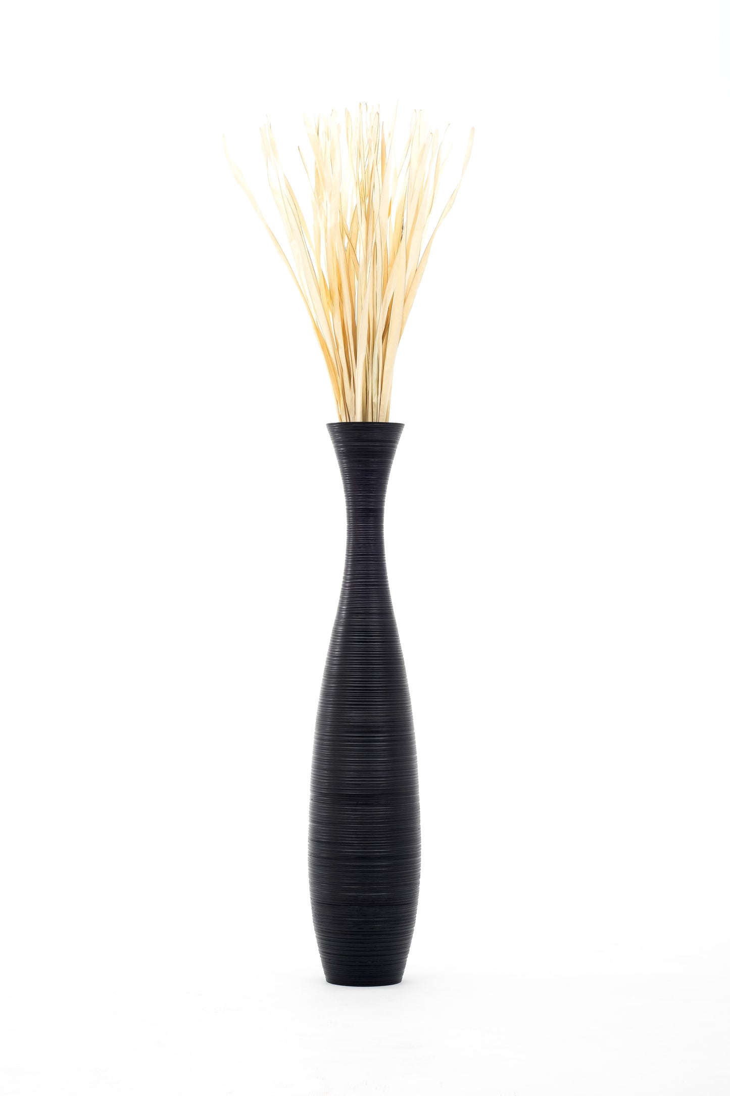 Large Mango Wood Floor Vase – Handcrafted Decorative Highlight from Thailand, 41 inches