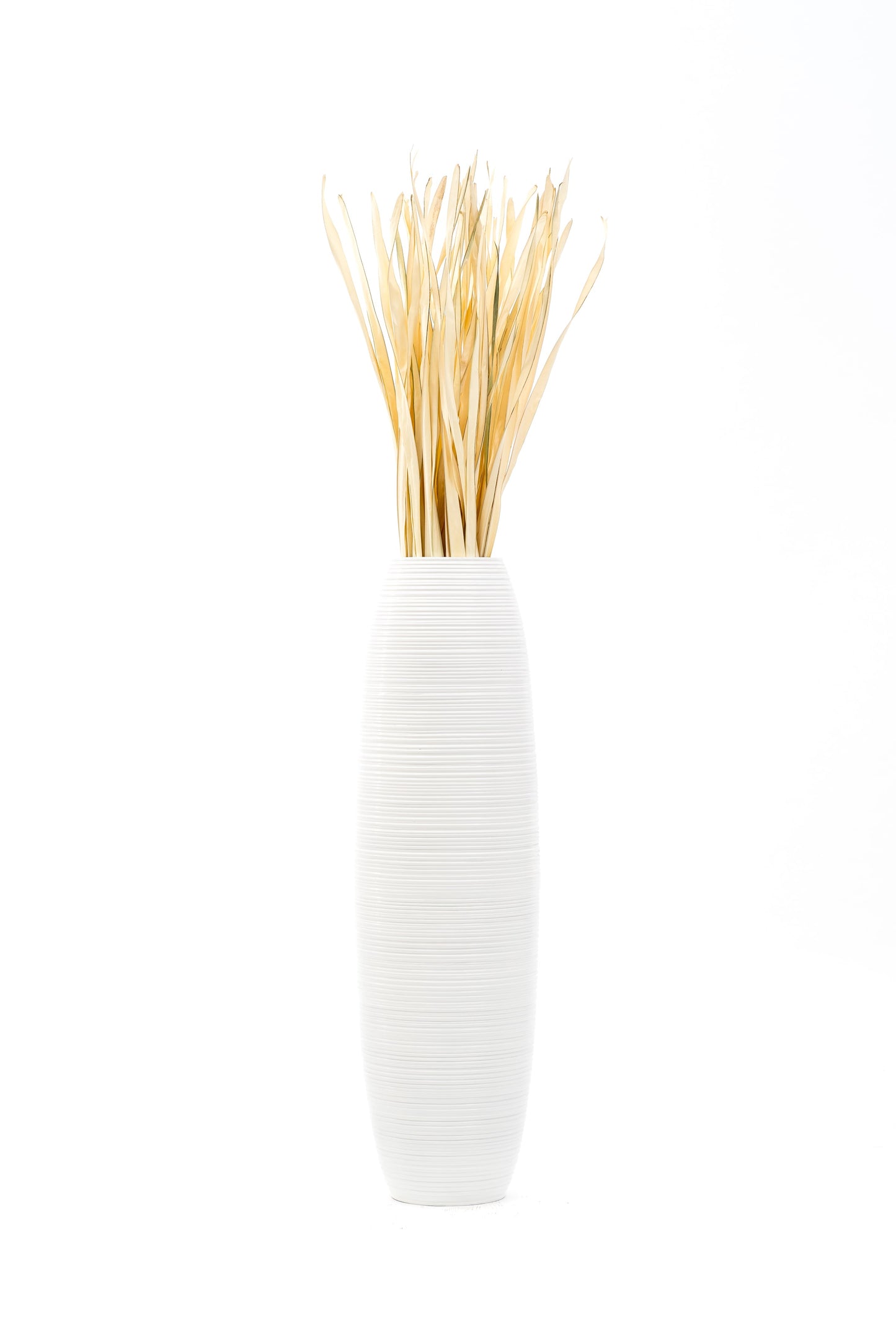 Large Mango Wood Floor Vase – Handcrafted Decorative Highlight from Thailand, 34 inches