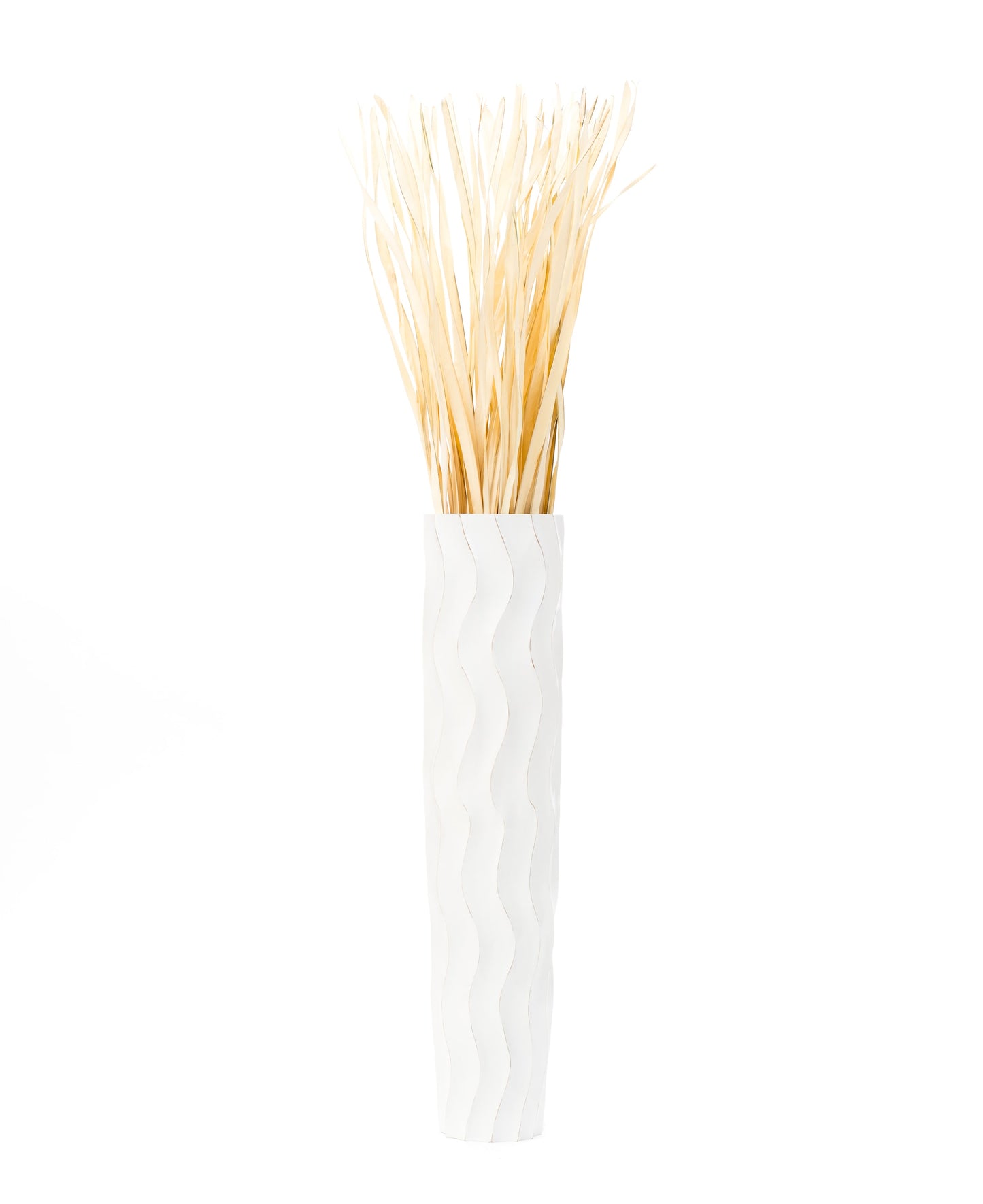 Large Mango Wood Floor Vase – Handcrafted Decorative Highlight from Thailand, 34 inches