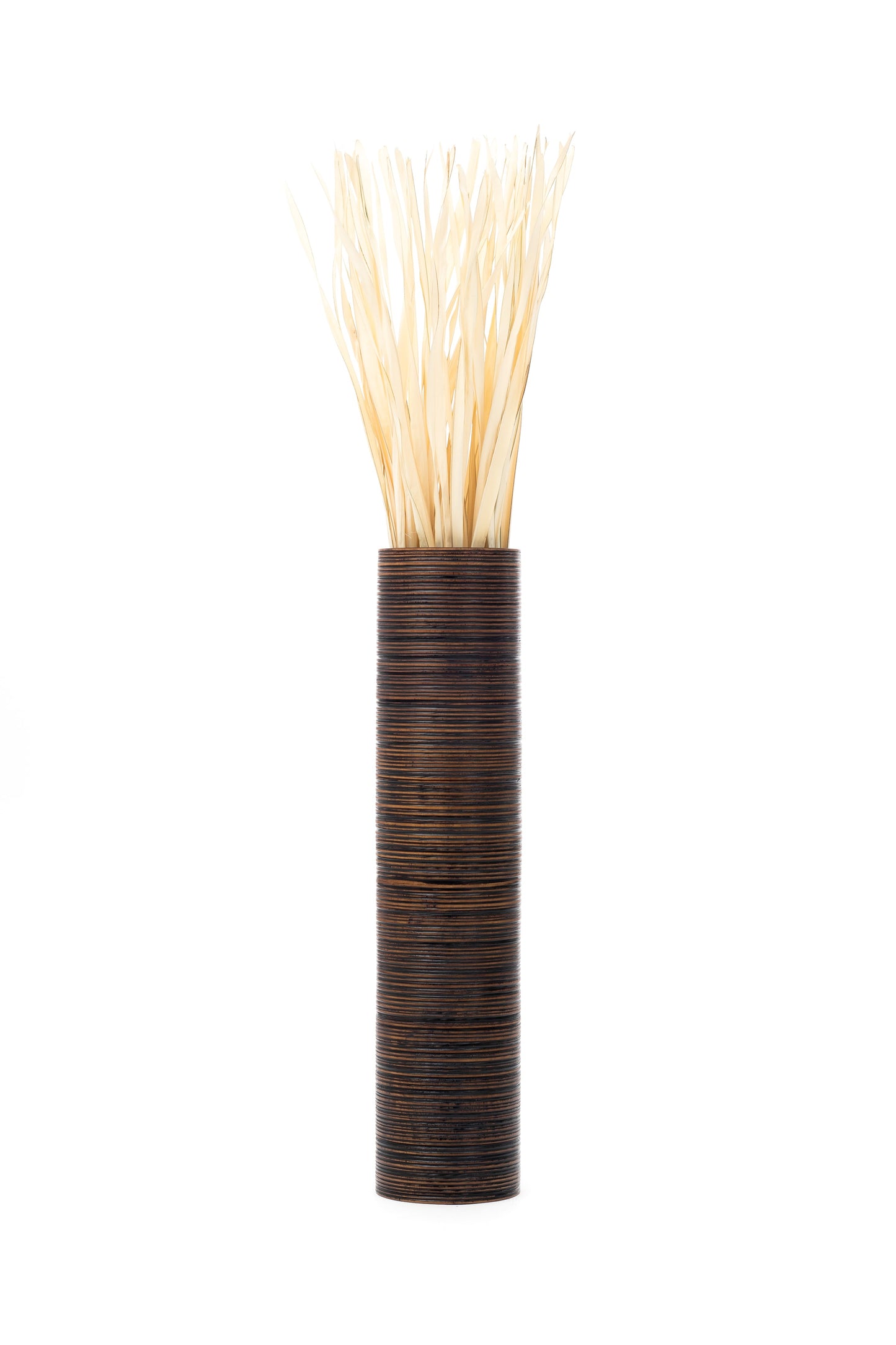 Large Mango Wood Floor Vase – Handcrafted Decorative Highlight from Thailand, 34 inches