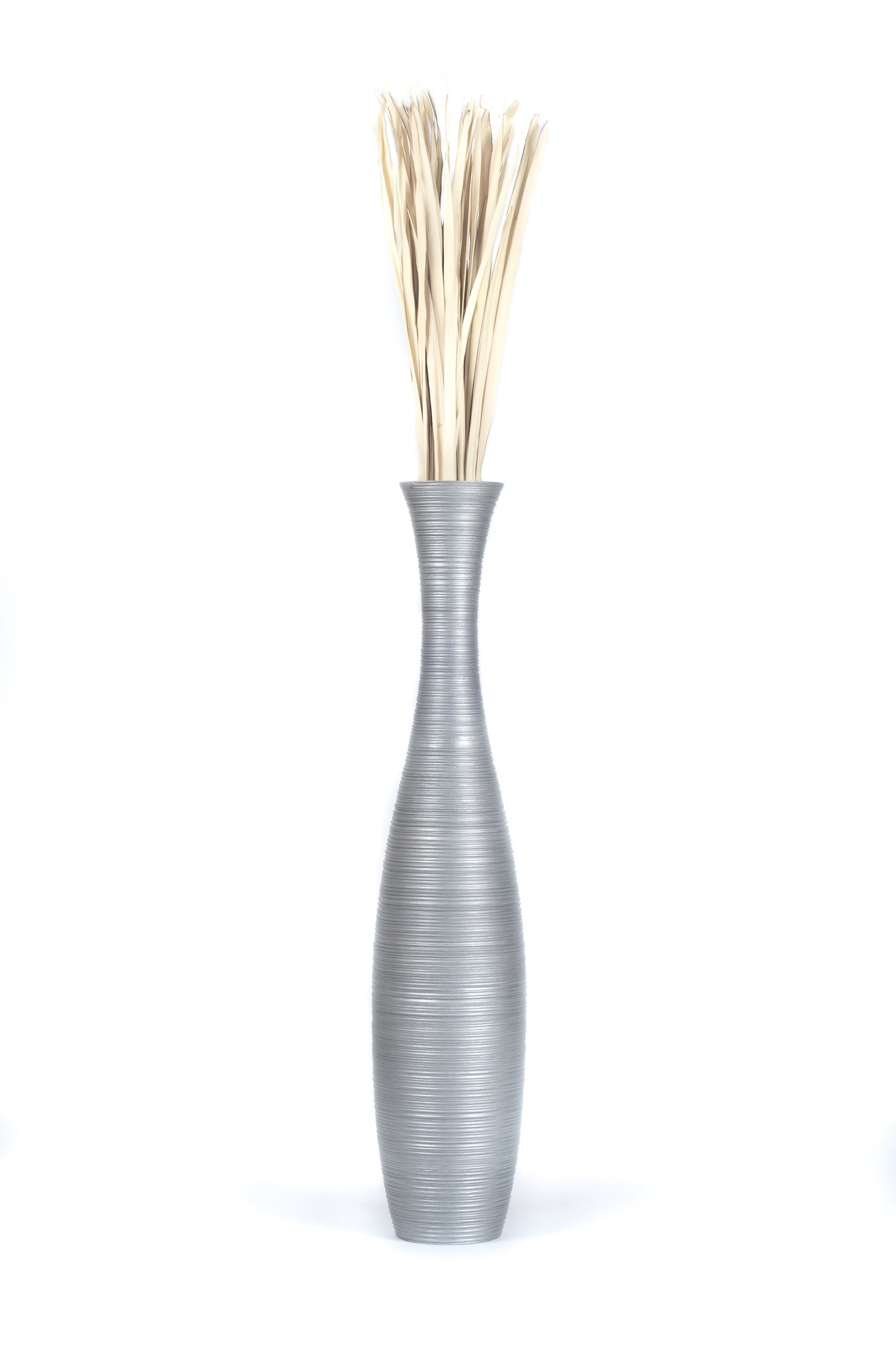 Large Mango Wood Floor Vase – Handcrafted Decorative Highlight from Thailand, 41 inches