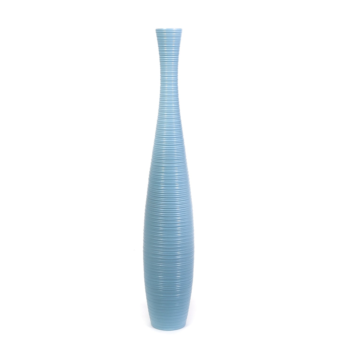Large Mango Wood Floor Vase – Handcrafted Decorative Highlight from Thailand, 34 inches
