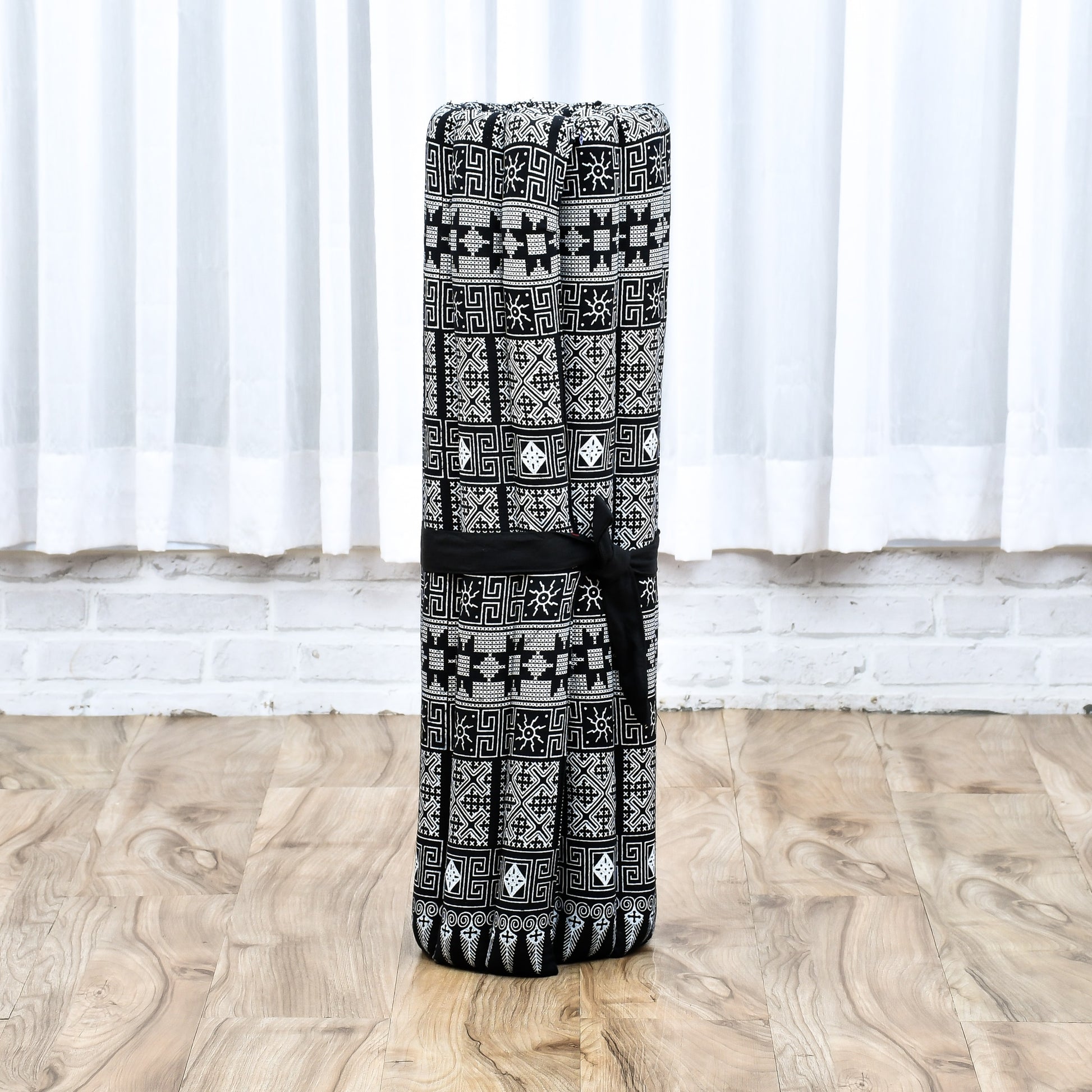 Kapok Meditation Cushion Set – Zabuton Mat & Zafu Seat Cushion with Cotton Cover, Cbt4 - Black