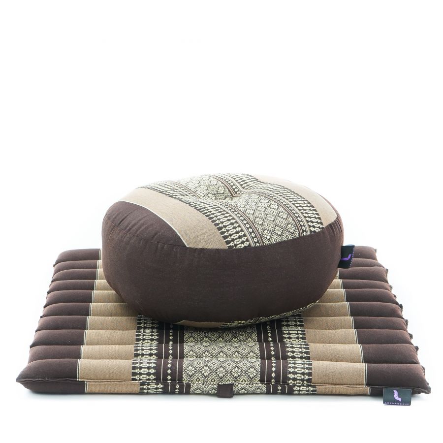 Leewadee Set Méditation Compact Zafu & Zabuton 50 X 50 cm - Petit Kapok Coussin Yoga Zen