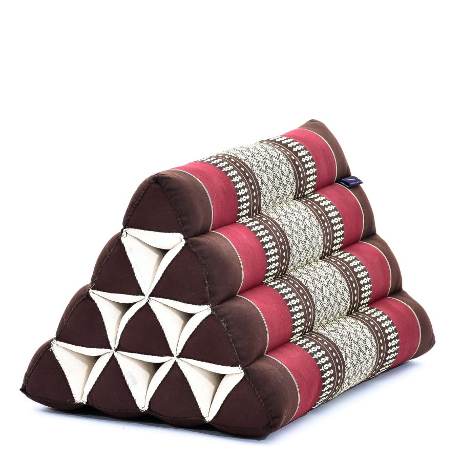 Leewadee Coussin Triangulaire Thaï 50 x 33 x 33 cm - Ferme Kapok Soutien Dos Lecture, Lit, Canapé & Sol