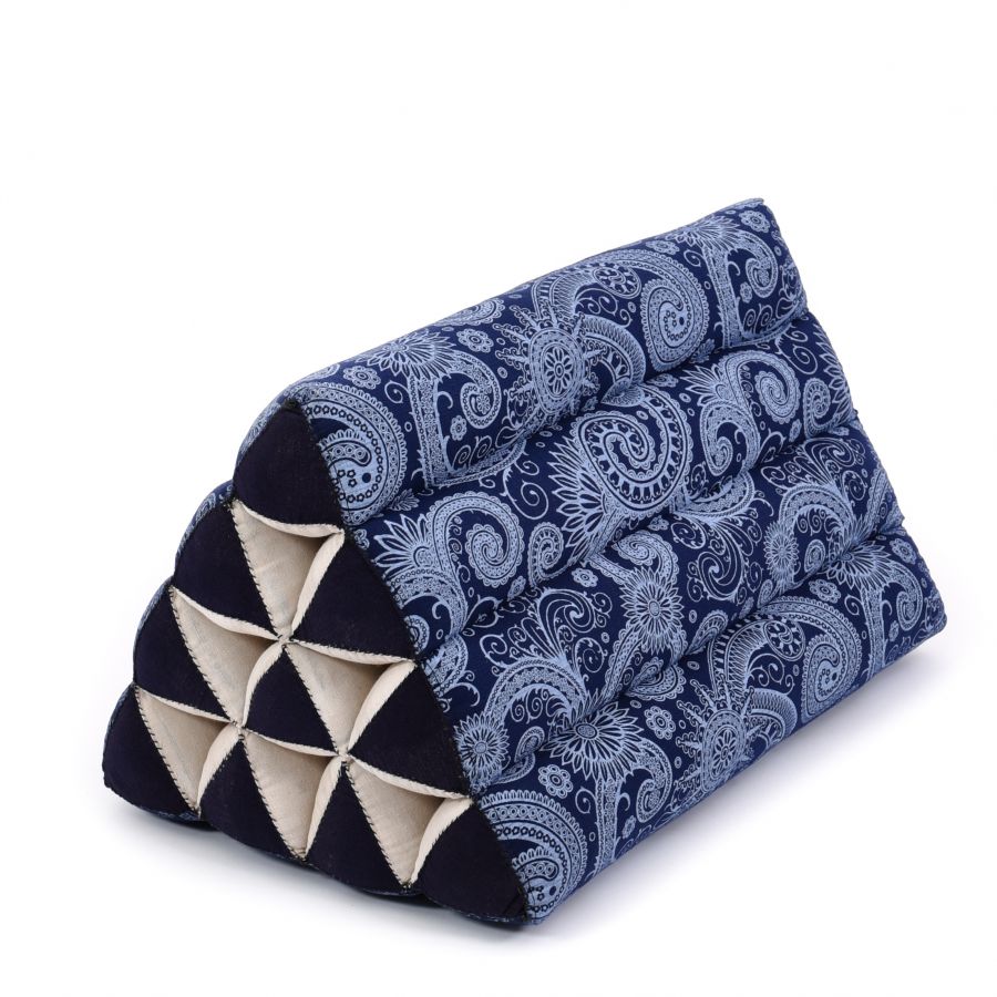 Leewadee Coussin Triangulaire Thaï 50 x 33 x 33 cm - Ferme Kapok Soutien Dos Lecture, Lit, Canapé & Sol