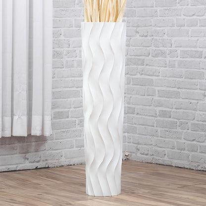 Large Mango Wood Floor Vase – Handcrafted Decorative Highlight from Thailand, 26 inches
