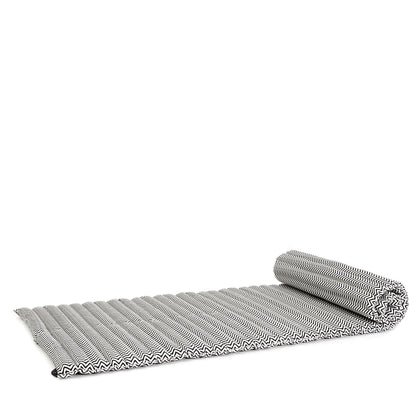 Kapok Roll-Up Mattress – Foldable Sleeping & Relax Mat with Cotton Cover for Home & Outdoor Use, Cbt5 - Black, M: 75x28