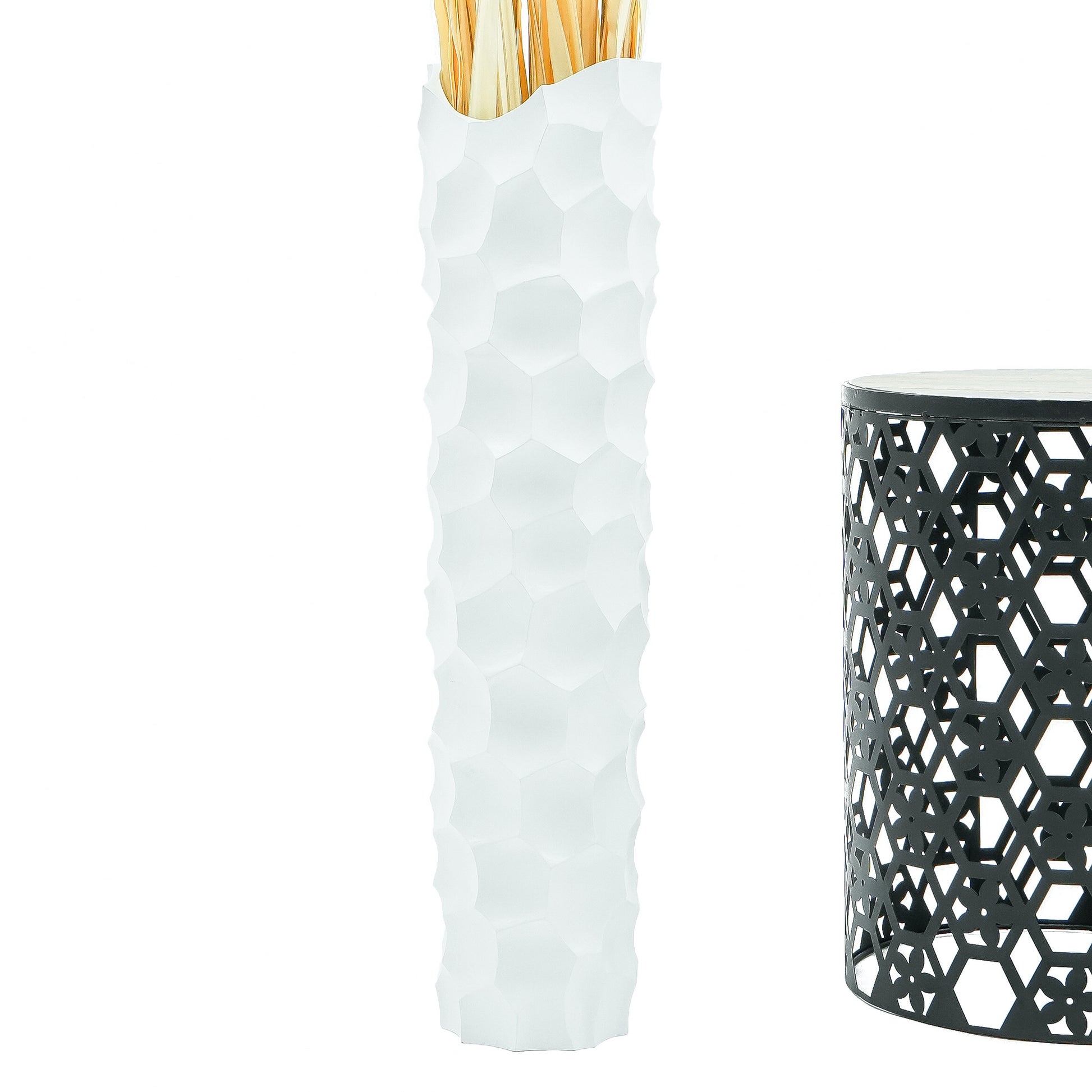 Large Mango Wood Floor Vase – Handcrafted Decorative Highlight from Thailand, 26 inches