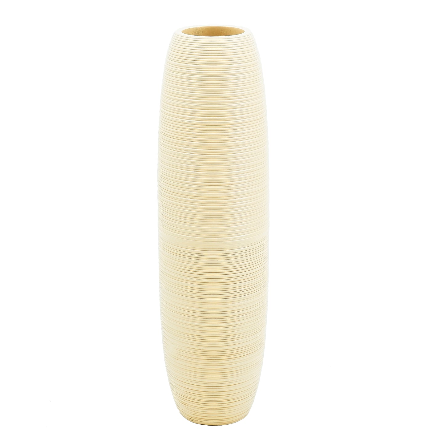 Large Mango Wood Floor Vase – Handcrafted Decorative Highlight from Thailand, 34 inches