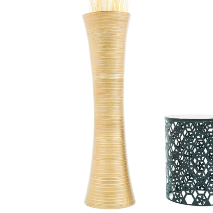 Large Mango Wood Floor Vase – Handcrafted Decorative Highlight from Thailand, 41 inches