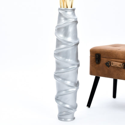 Large Mango Wood Floor Vase – Handcrafted Decorative Highlight from Thailand, 26 inches