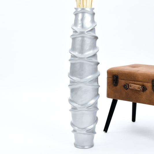 Large Mango Wood Floor Vase – Handcrafted Decorative Highlight from Thailand, 34 inches