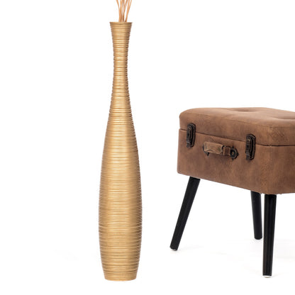 Large Mango Wood Floor Vase – Handcrafted Decorative Highlight from Thailand, 26 inches