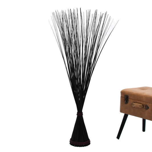 Freestanding Dried Grass Bundle – Natural Floor Decoration with Raffia Band, black brown, Dried Grass - 47 inches