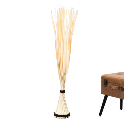 Freestanding Dried Grass Bundle – Natural Floor Decoration with Raffia Band, ecru, Palm Leaf- 47 inches