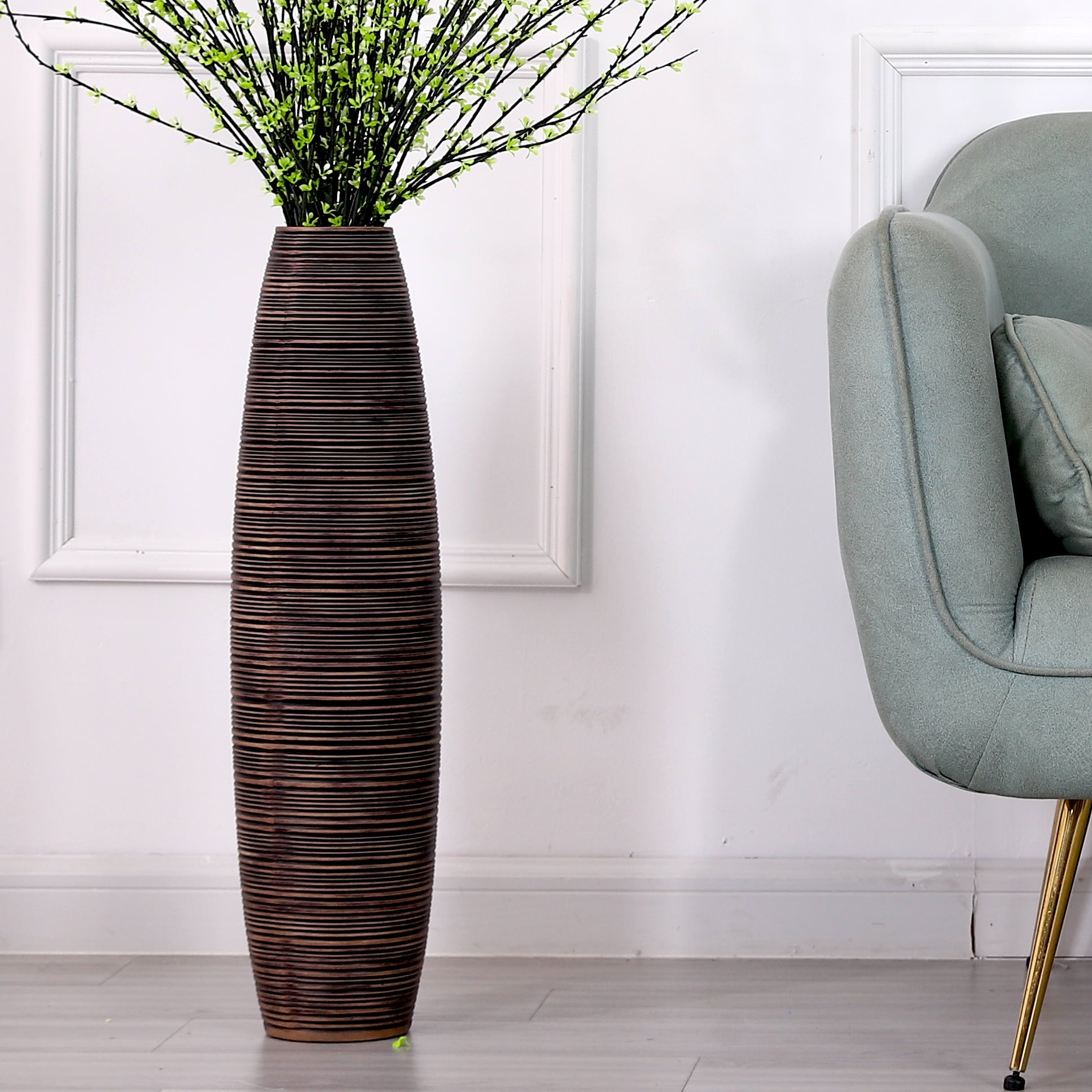 Large Resin Floor Vase – Stylish Waterproof Vase for Fresh & Dried Flowers, 26 inches