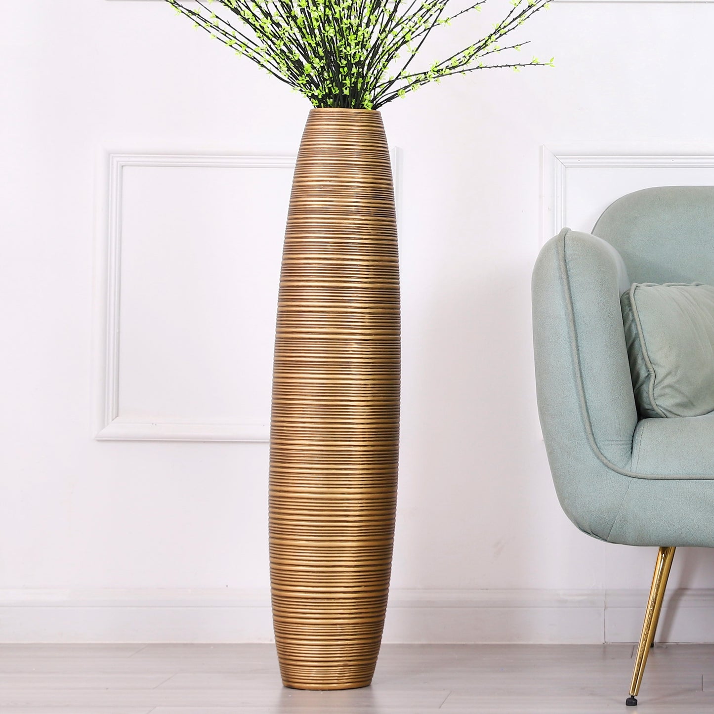 Large Resin Floor Vase – Stylish Waterproof Vase for Fresh & Dried Flowers, 34 inches