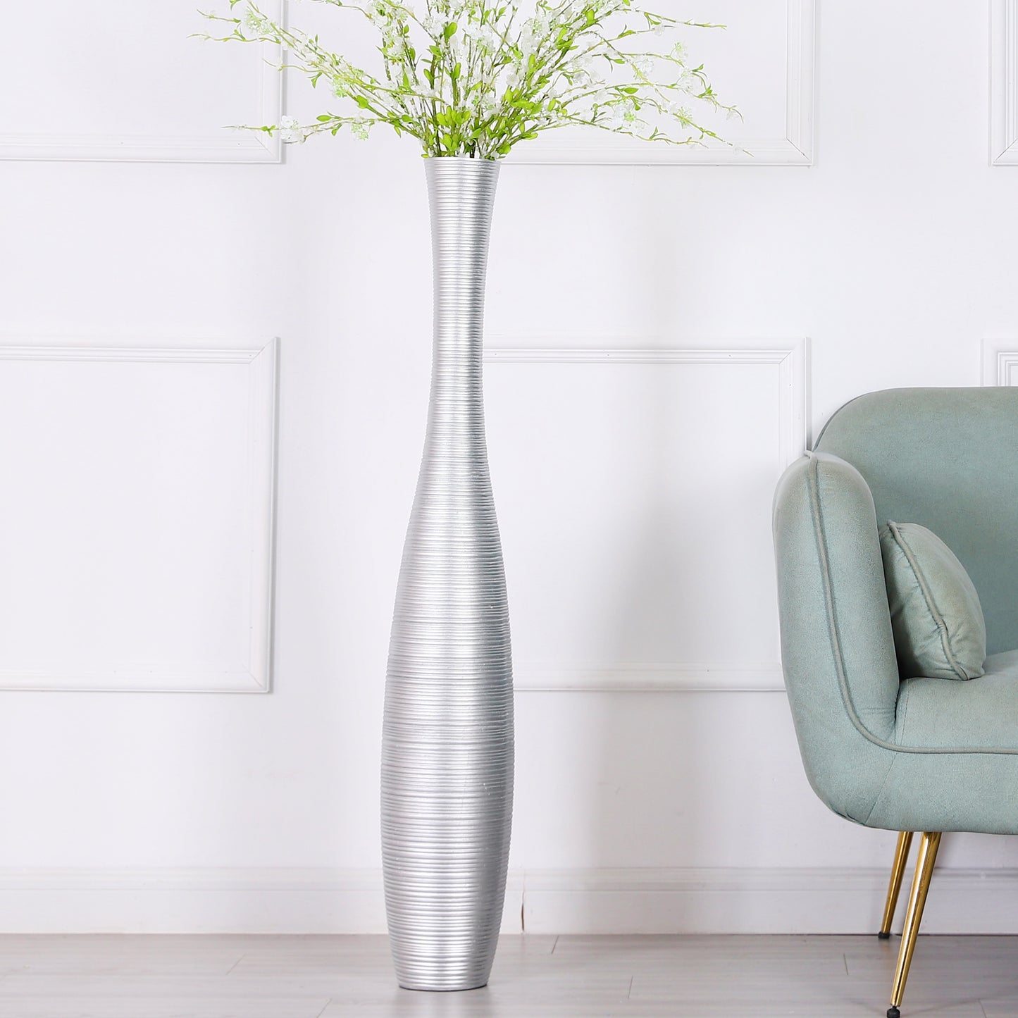 Large Resin Floor Vase – Stylish Waterproof Vase for Fresh & Dried Flowers, 41 inches