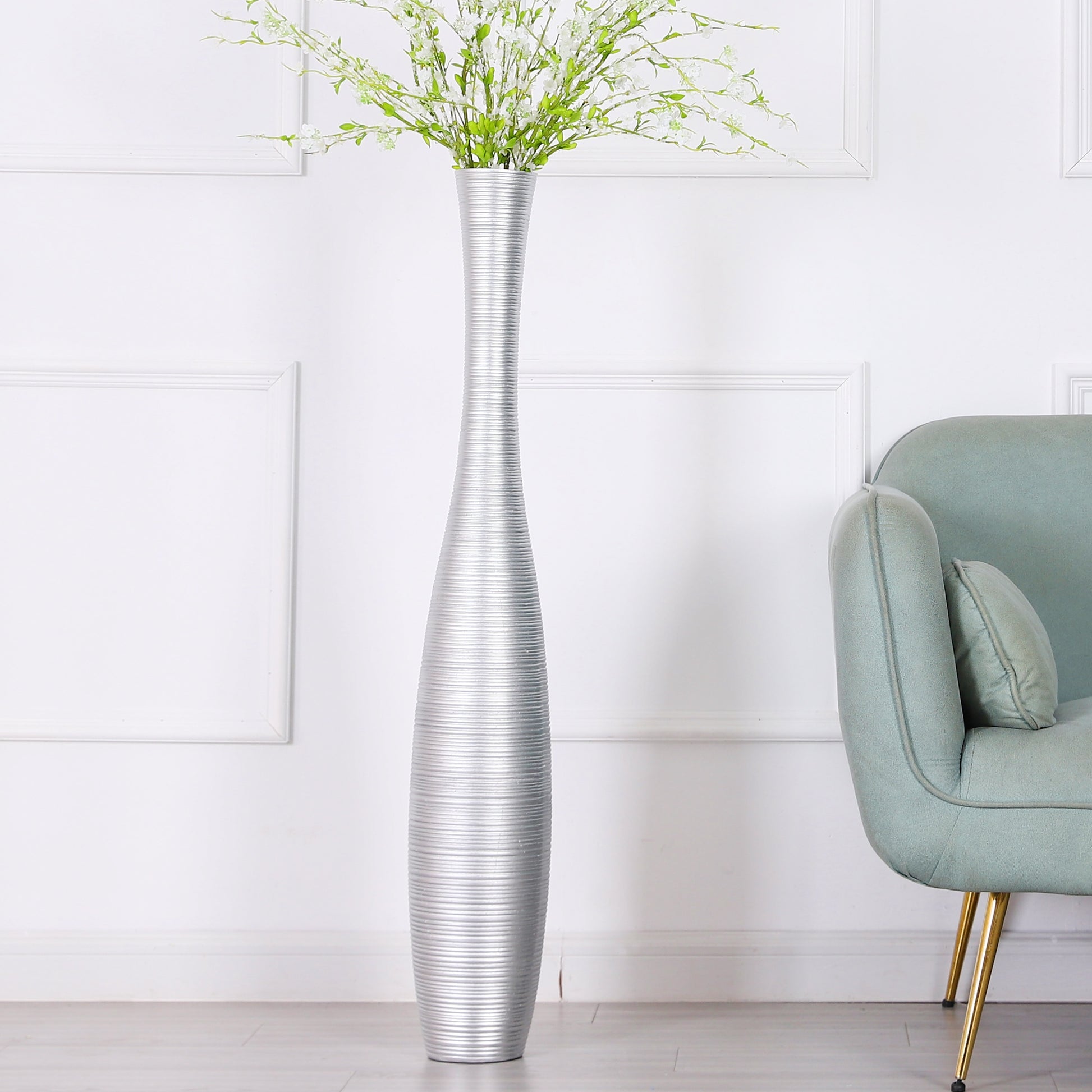 Large Resin Floor Vase – Stylish Waterproof Vase for Fresh & Dried Flowers, 41 inches