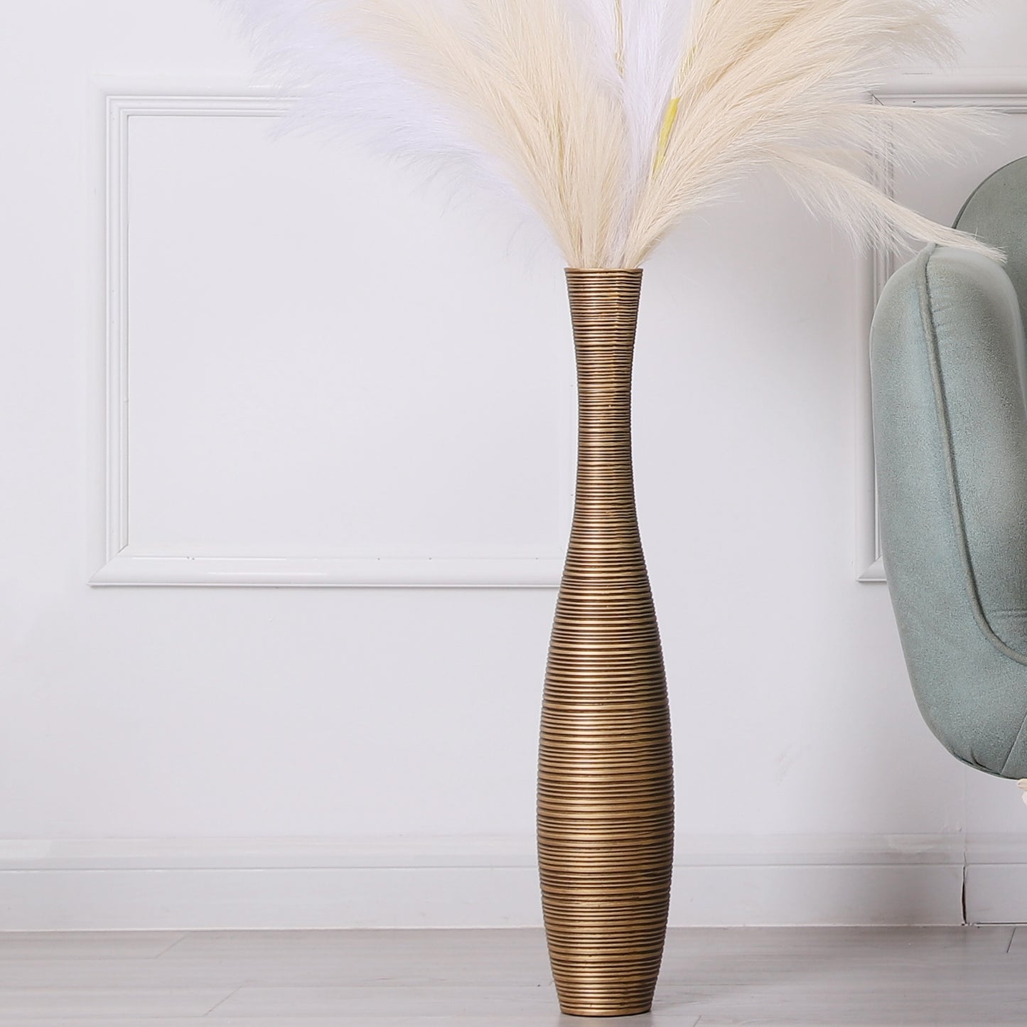 Large Resin Floor Vase – Stylish Waterproof Vase for Fresh & Dried Flowers, 26 inches