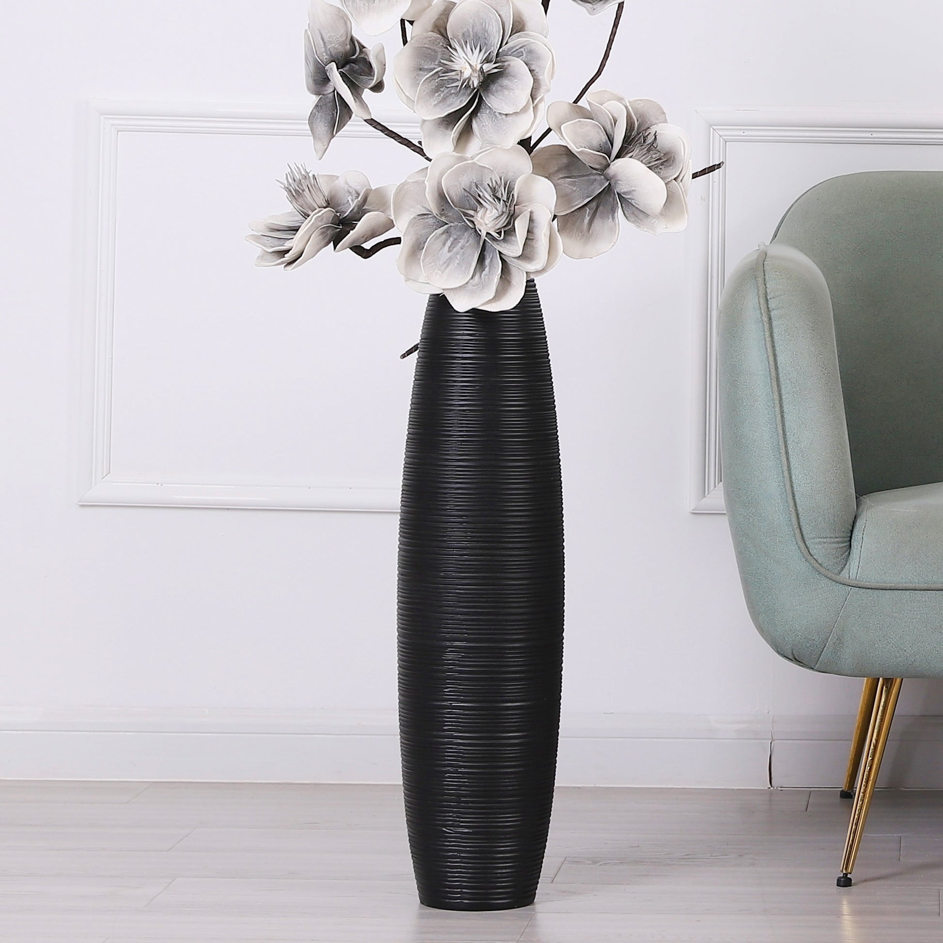 Large Resin Floor Vase – Stylish Waterproof Vase for Fresh & Dried Flowers, 26 inches