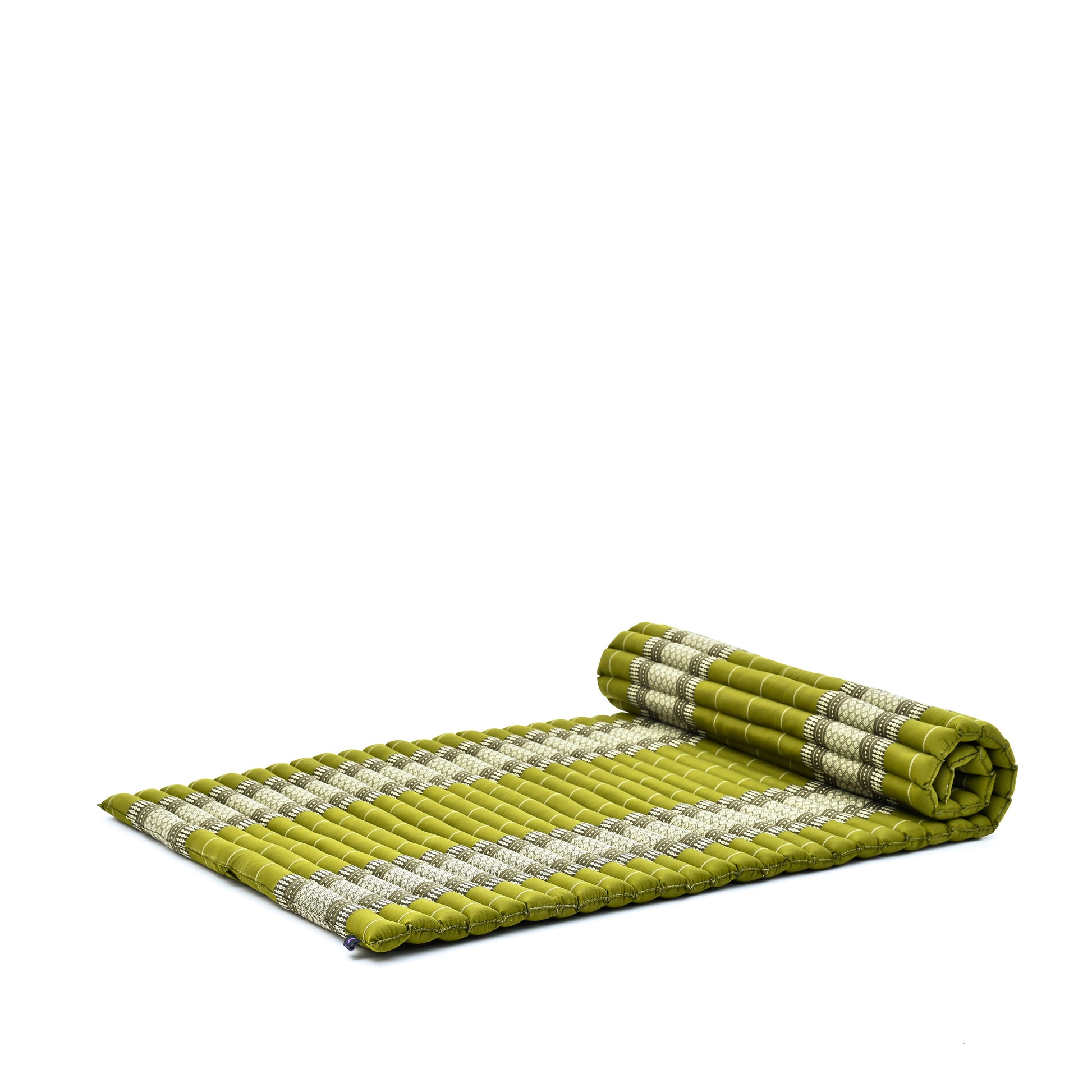 Kapok Roll-Up Mattress – Foldable Sleeping & Relax Mat with Cotton Cover for Home & Outdoor Use, Sf17 - Green, L: 75x39