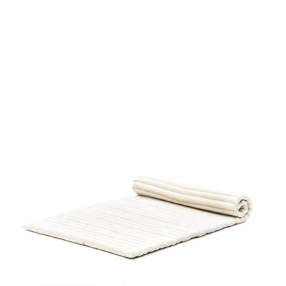 Kapok Roll-Up Mattress – Foldable Sleeping & Relax Mat with Cotton Cover for Home & Outdoor Use, Cl01 - Ecru, L: 75x39