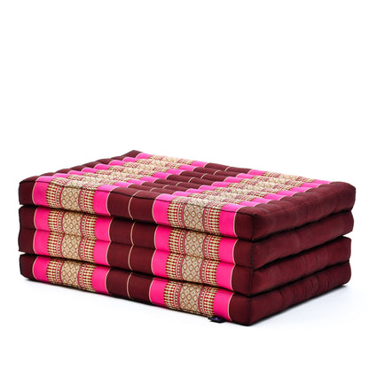 Kapok Folding Mattress – Thick Cotton Padded Guest Bed for Home, Sleeping & Mindfulness Corner, Sf29 - Auburn, Pink, M: 79x28