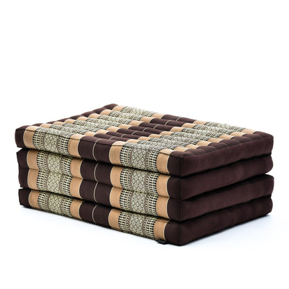 Kapok Folding Mattress – Thick Cotton Padded Guest Bed for Home, Sleeping & Mindfulness Corner, Sf10 - Brown, M: 79x28