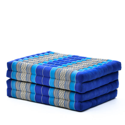 Kapok Folding Mattress – Thick Cotton Padded Guest Bed for Home, Sleeping & Mindfulness Corner, Sf28 - Blue, M: 79x28