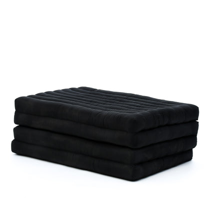 Kapok Folding Mattress – Thick Cotton Padded Guest Bed for Home, Sleeping & Mindfulness Corner, Cl02 - Black, M: 79x28