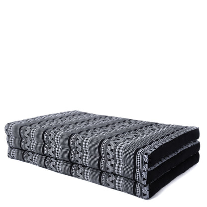 Kapok Folding Mattress – Thick Cotton Padded Guest Bed for Home, Sleeping & Mindfulness Corner, Cbt3 - Black, L: 79x39