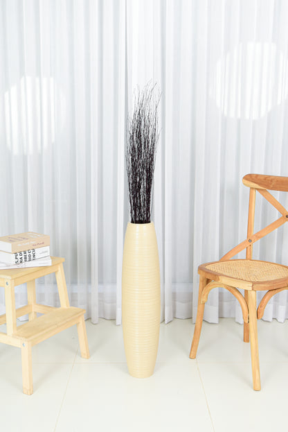 Large Mango Wood Floor Vase – Handcrafted Decorative Highlight from Thailand, 26 inches