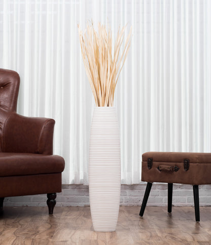 Large Mango Wood Floor Vase – Handcrafted Decorative Highlight from Thailand, 26 inches