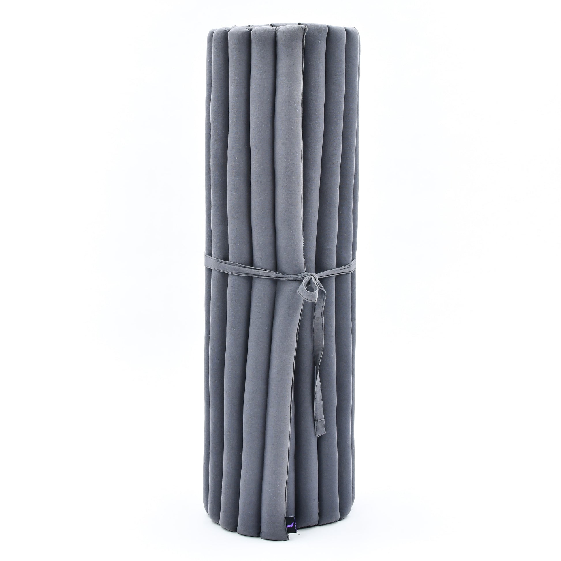 Kapok Roll-Up Mattress – Foldable Sleeping & Relax Mat with Cotton Cover for Home & Outdoor Use, Cl13 - Grey, L: 75x39