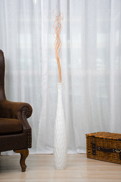 Large Mango Wood Floor Vase – Handcrafted Decorative Highlight from Thailand, 26 inches